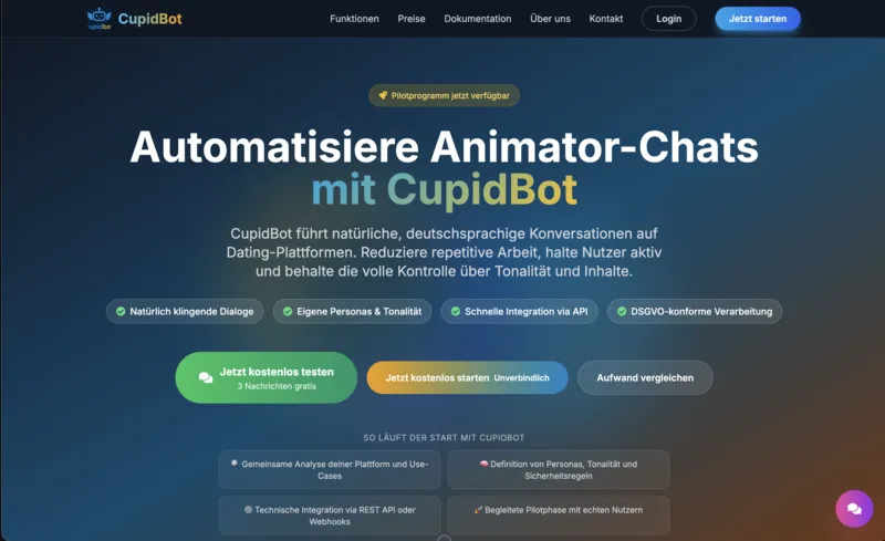 CupidBot product screen 1
